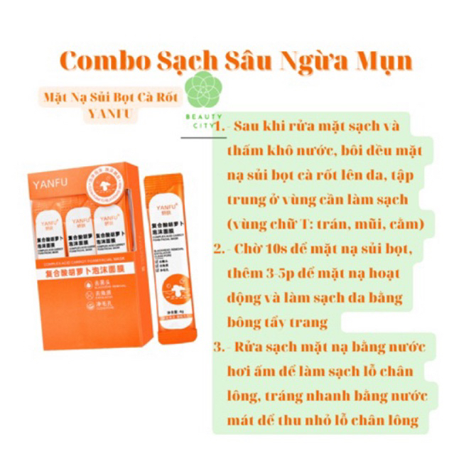 Combo Sạch Sâu Ngừa Mụn: Tẩy Tế Bào Chết Mặt ImageS & Mặt Nạ Sủi Bọt Cà Rốt YANFU - BeautyCity