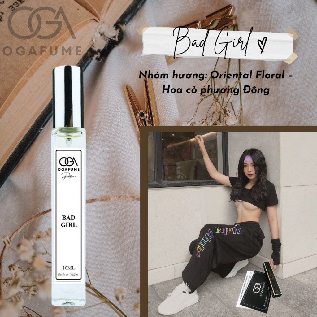 Tinh Dầu Nước Hoa Nữ Ogafume Bad Girl Quyến rũ, Cá tính, Gợi cảm 10ml