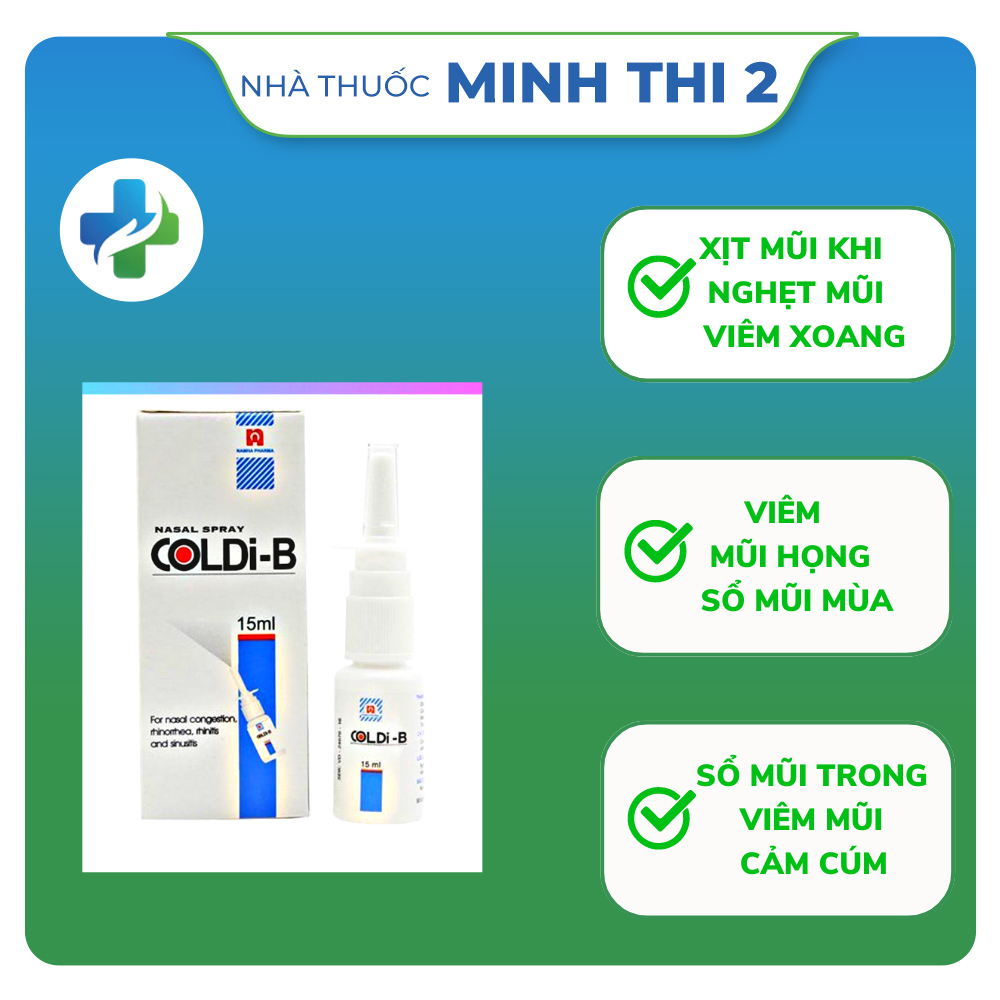 Xịt mũi COLDI-B 15ml - Hỗ Trợ các chứng ngạt mũi, sổ mũi 15ml