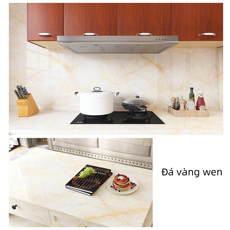 [60cm*3m]dán tường Giấy dán bếp chống dầu mỡ，Không thấm nước, chống dầu và chống nóng rất dễ dàng để làm sạch