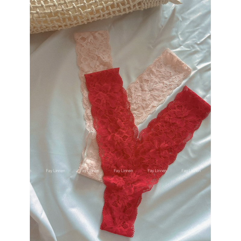 Quần lót ren lọt khe chữ Y sexy gợi cảm màu trơn FAY