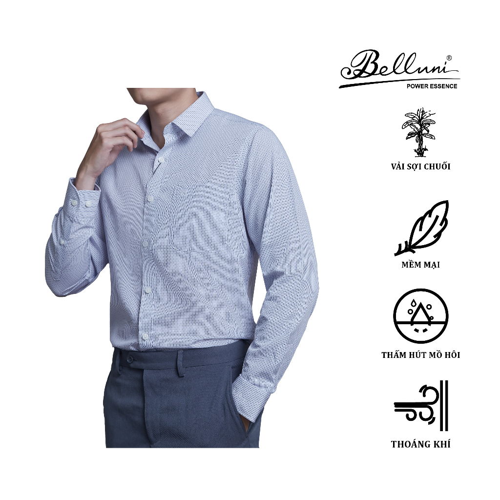 Áo sơ mi nam dài tay BELLUNI vải sợi chuối mềm mại - ABD.BAN.BE.183.B3