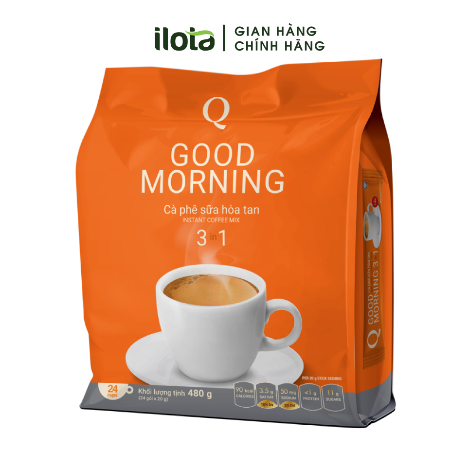 Cà phê sữa uống liền hoà tan Goodmorning (bịch 24 gói x 20gr) Trần Quang