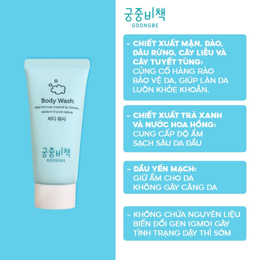 [SAMPLE] Sữa Tắm Dịu Nhẹ Goongbe Body Wash 30ml