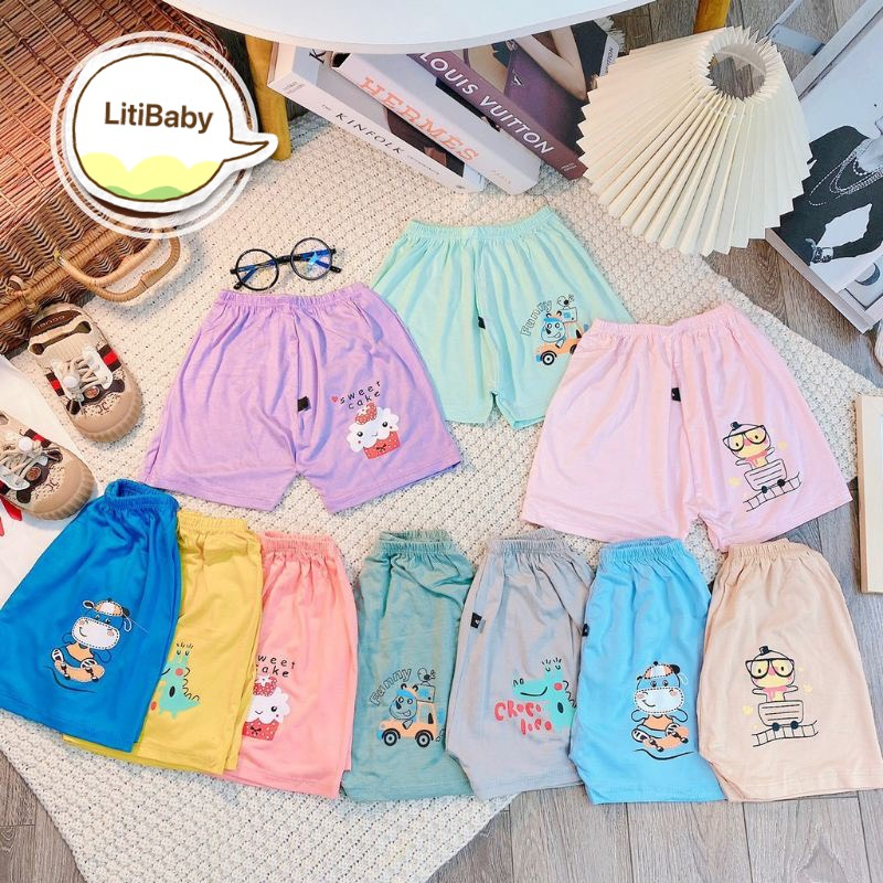 Quần đùi chục cho bé trai bé gái chất thun lạnh, họa tiết dễ thương , hàng đẹp chính hãng Litibaby