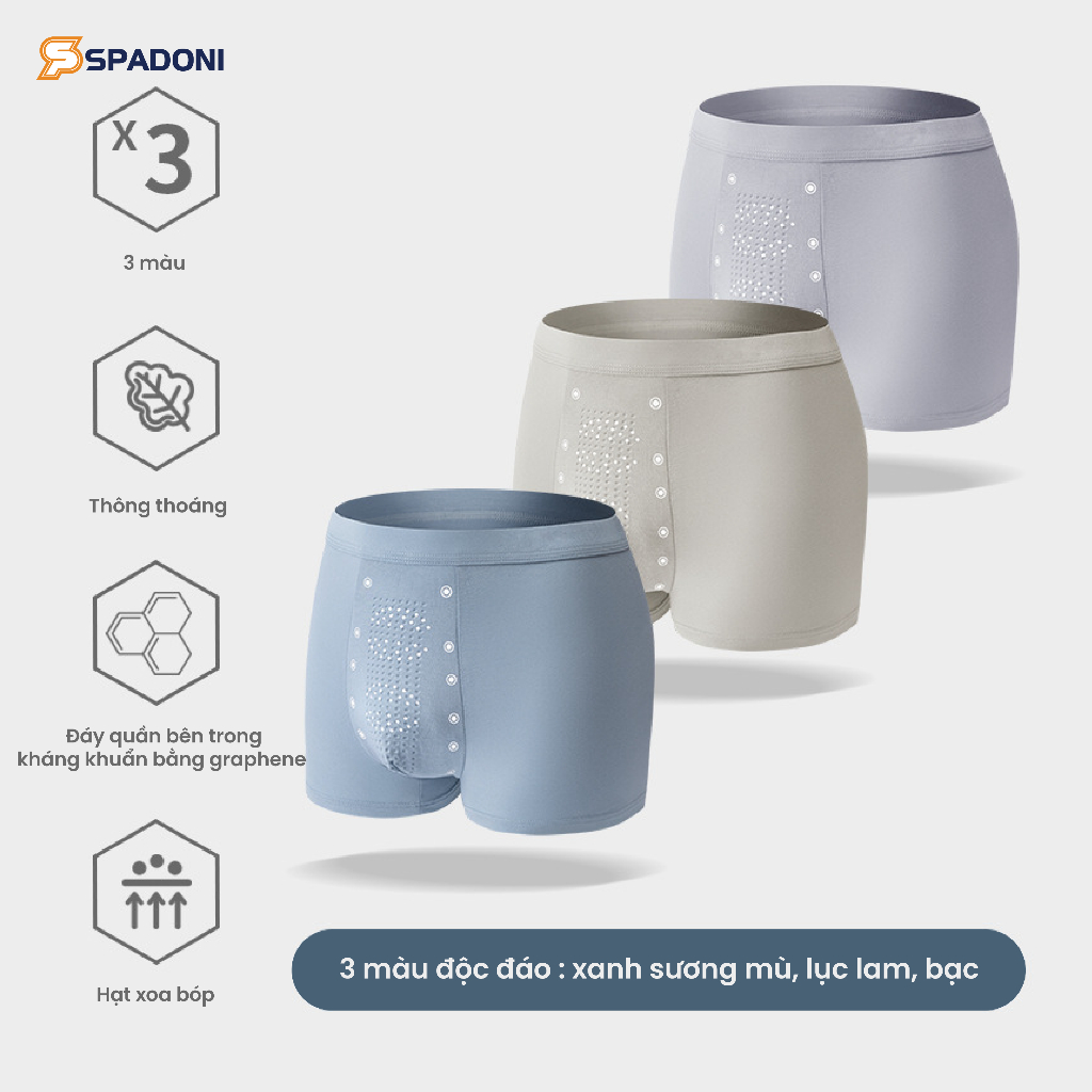Quần Boxer công nghệ Ion Graphen kháng khuẩn SPADONI [S1-BX]