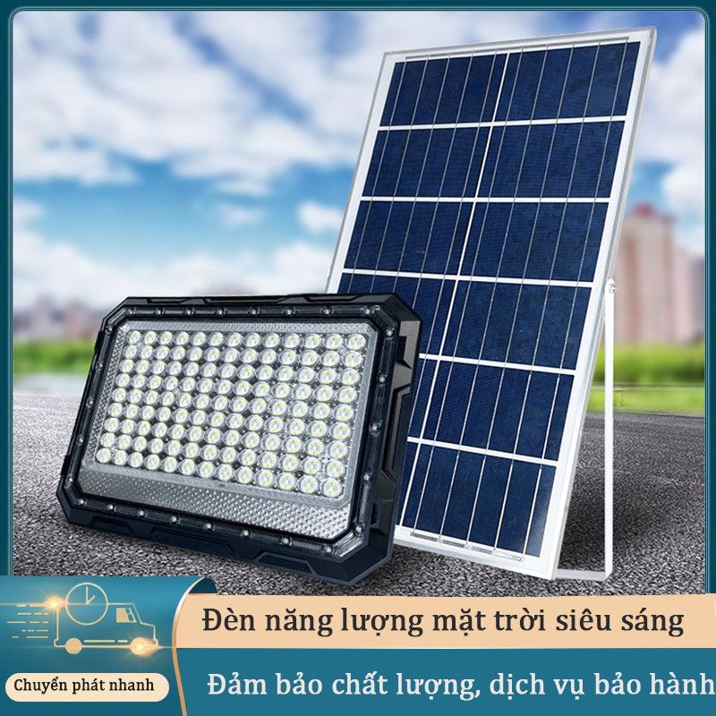 Đèn năng lượng mặt trời 600W 800W 1000W cao cấp có đèn báo dung lượng pin, đèn pha led năng lượng mặt