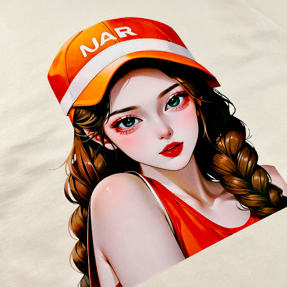 Áo Thun Nữ Tay Lỡ HY KOREA Cô Gái nón cam 1236 Cotton 100 Form Rộng