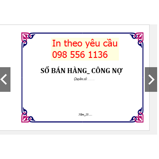 Sổ Bán Hàng và Công Nợ