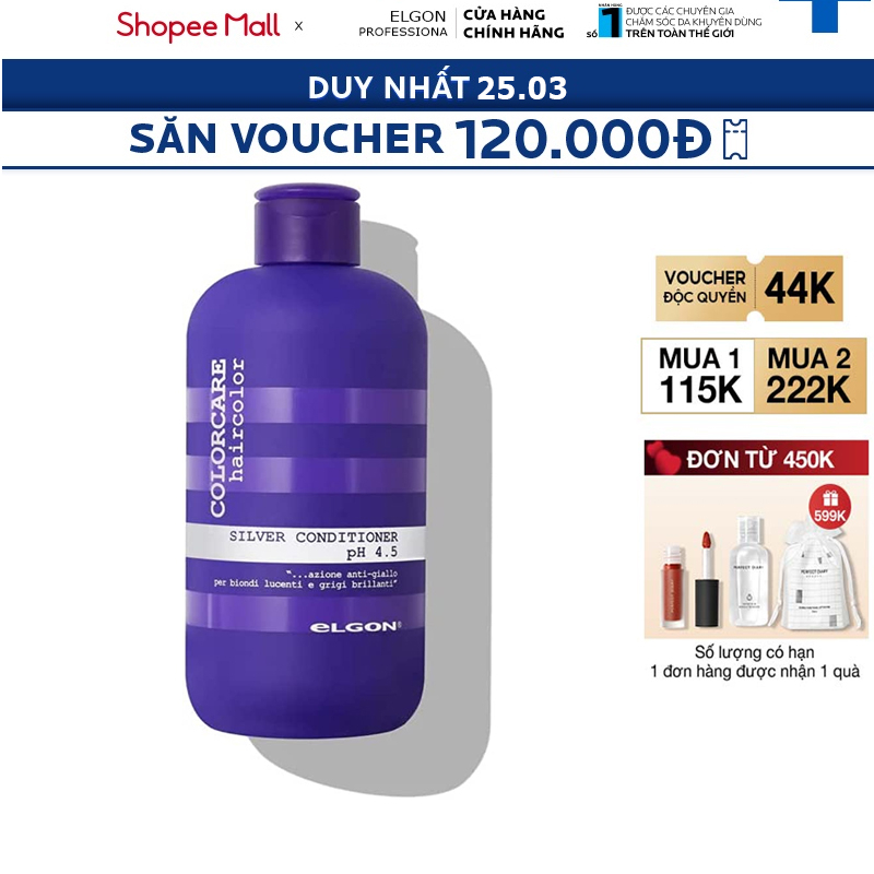 Dầu gội tím khử vàng Elgon Silver Colorcare 10ML - 100ML - 300ML