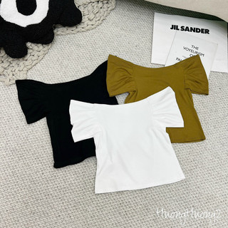 áo thun ôm trễ vai cổ thuyền