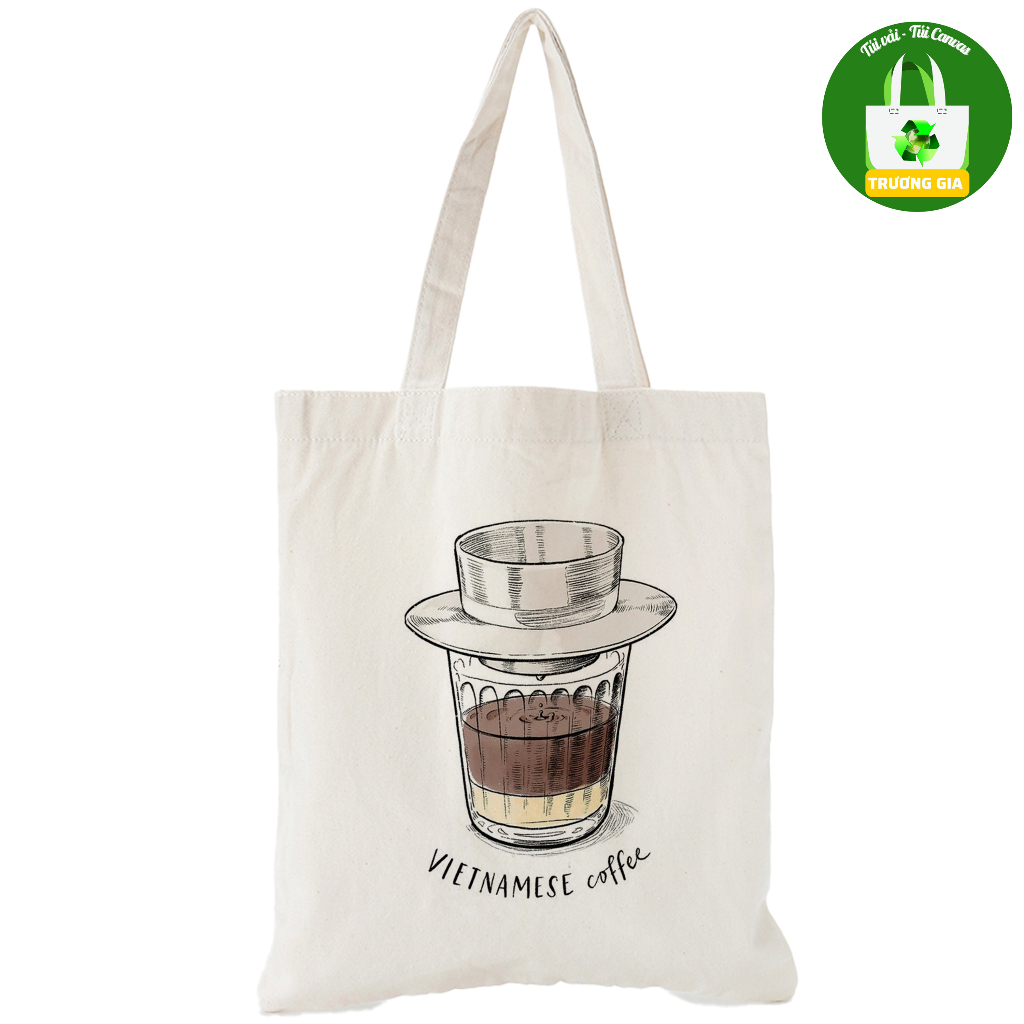Túi vải Canvas Trương Gia in hình BST Sài Gòn 01 - Màu Be/Trắng - Nhiều Kích Thước