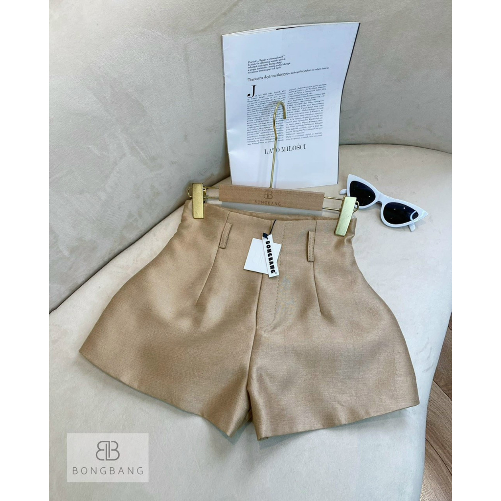 Quần short tapta nữ vải phi bóng chít eo utrrb