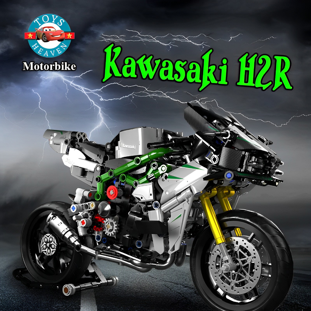 Đồ Chơi Lắp Ráp Mô Hình Xe Moto Kawasaki Ninja H2r 998cc 672003 Với 858 Chi Tiết, Phiên Bản Cao Cấp Tỉ Lệ Tỉ Lệ 1:8