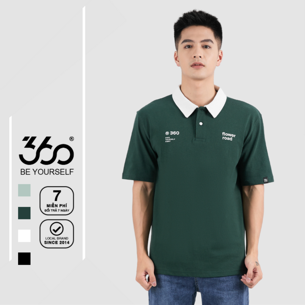 Áo polo nam form rộng thương hiệu 360 Boutique nhiều màu trẻ trung chất liệu dày dặn - POHOL405