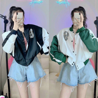 Áo khoác dù nữ 2 lớp in chữ s kiểu dáng bomber phối nút cực đẹp, áo khoác gió jacket 2 lớp senava ak123