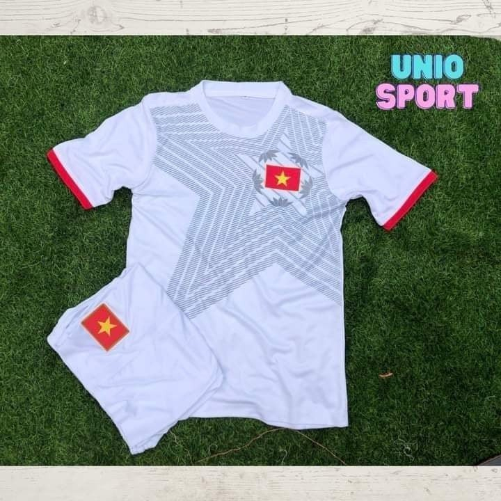 Bộ đá bóng in tên - Quần áo bóng đá Việt Nam trắng - bộ đá banh in tên số áo theo yêu cầu - Hàng thun lạnh cao cấp