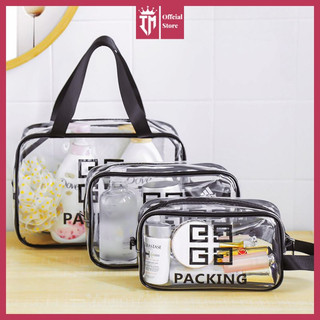 Túi đựng mỹ phẩm trong suốt chống nước, Set 3 túi đựng đồ trang điểm du lịch