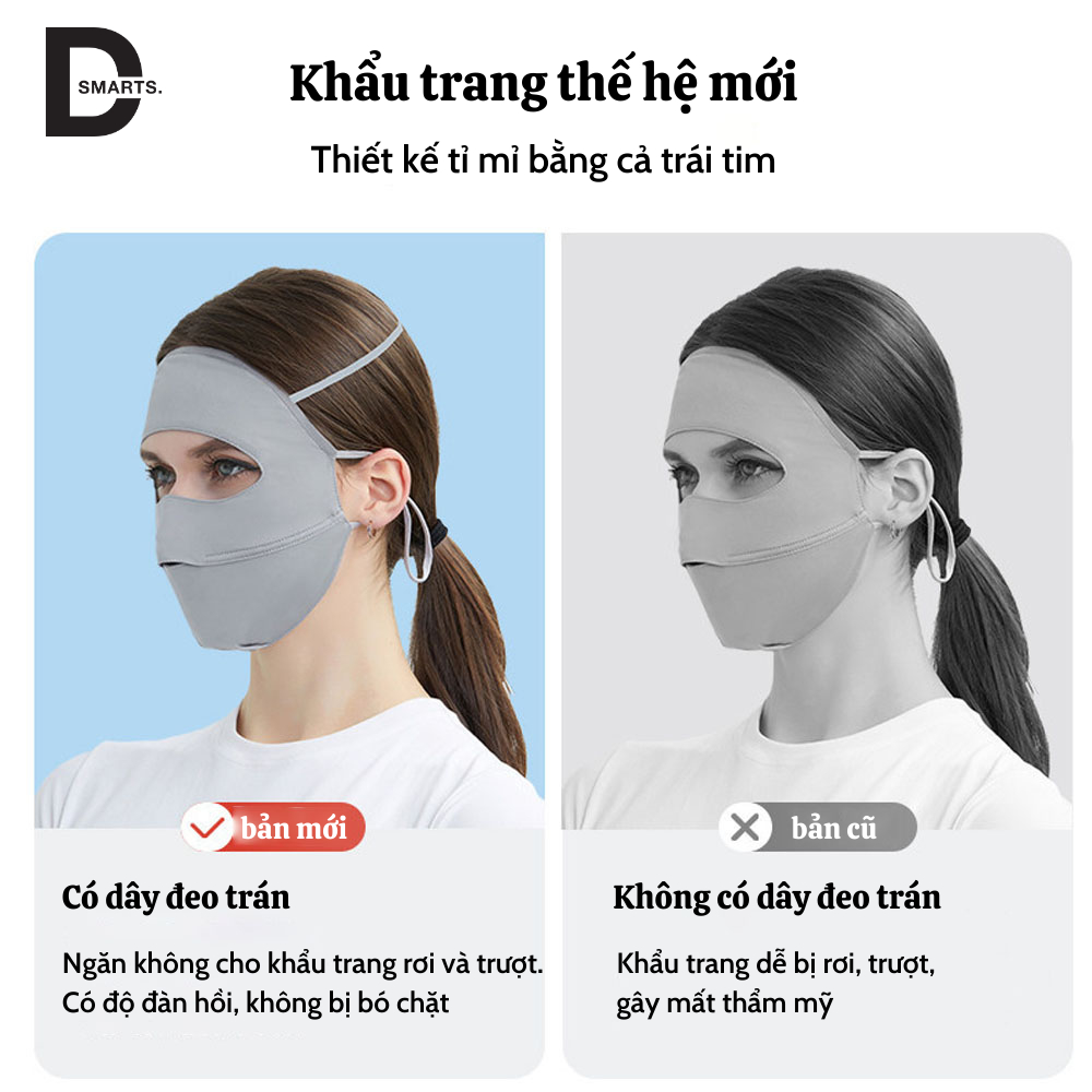 Khẩu trang toàn mặt chống 99% tia UV, khẩu trang ninjia hai lớp chống nắng UPF 50+