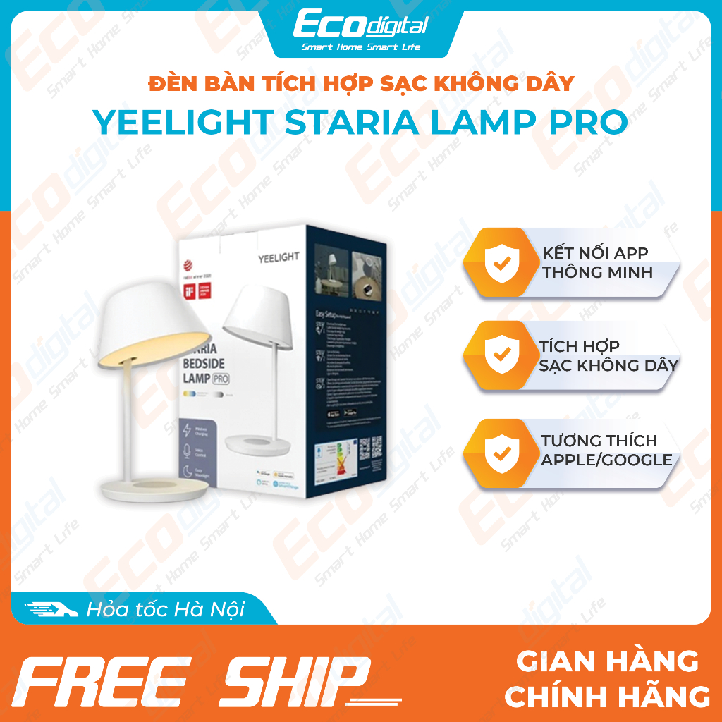 Đèn ngủ để bàn thông minh kiêm sạc không dây YEELIGHT PRO YLCT03YL