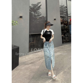 áo thun cộc tay pha màu đen trắng QC
