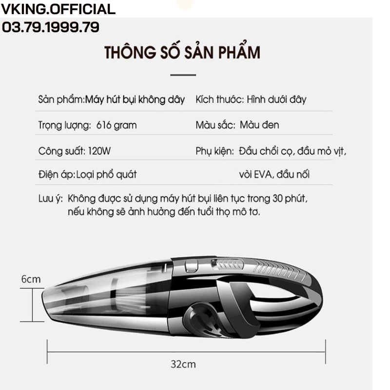 Máy hút bụi cầm tay HOHO không dây mini lực hút 12000Pa 120W hút sạch bụi hàng chính hãng bảo hành 12 tháng | BigBuy360 - bigbuy360.vn