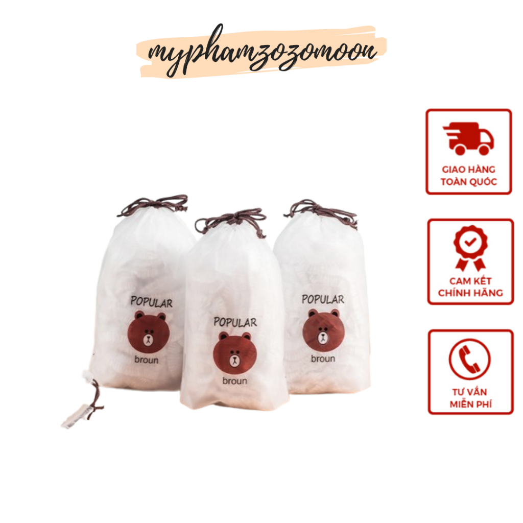 Set 100 Màng Bọc Thực Phẩm PE Có Chun Bọc Đồ Ăn Có Thể Tái Sử Dụng - Set 100 Túi Bọc Thực Phẩm Đa Năng