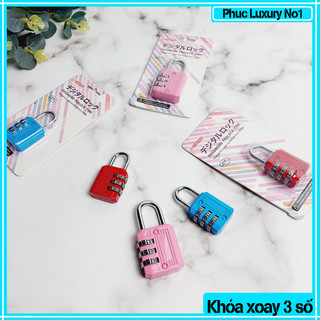 Ổ Khóa Vali Du Lịch 3 số Ổ Khóa Số Mini  bằng thép không gỉ bảo Vệ Hành Lý Siêu Chắc Tiện Lợi