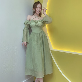 Đầm midi dài phong cách pháp thời trang mùa hè v904 - thanh tự