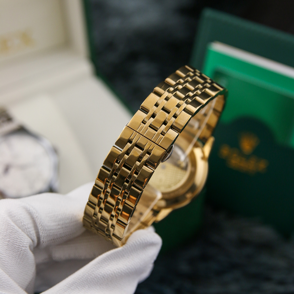 Đồng Hồ Nam Cơ RL Dây Thép Không Gỉ Cao Cấp - Đính Đá Nhân Tạo - Bảo Hành 24 Tháng