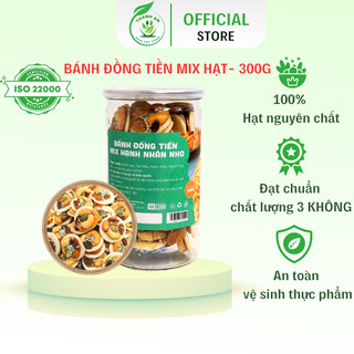 Bánh đồng tiền mix hạt thanh an healthy food, bánh đồng tiền mix hạt dinh dưỡng, hỗ trợ giảm cân, ăn healthy hộp 300g
