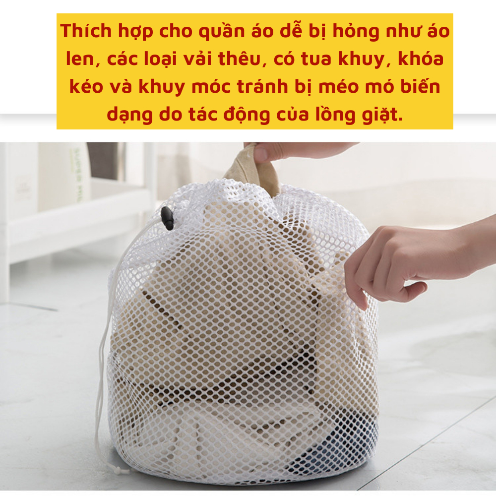 Túi lưới dây rút đựng quần áo đồ lót trong máy giặt túi giặt bảo quản quần áo tiện lợi giúp bảo vệ quần áo khi giặt | BigBuy360 - bigbuy360.vn