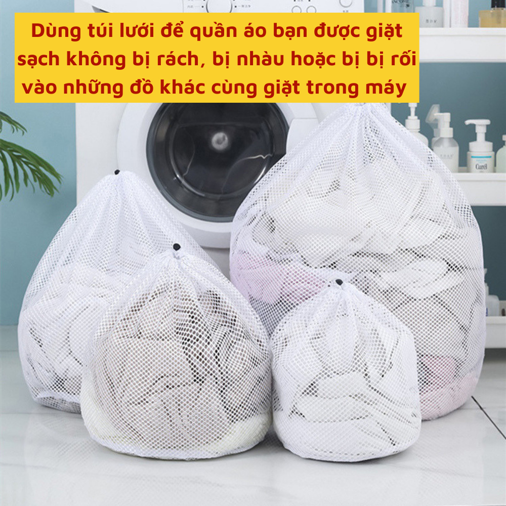 Túi lưới dây rút đựng quần áo đồ lót trong máy giặt túi giặt bảo quản quần áo tiện lợi giúp bảo vệ quần áo khi giặt | BigBuy360 - bigbuy360.vn