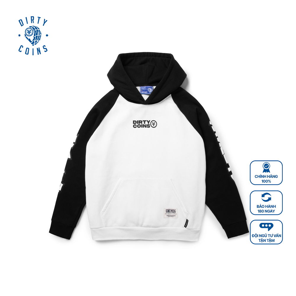 Áo Khoác DirtyCoins x One Piece Luffy Raglan Hoodie - White