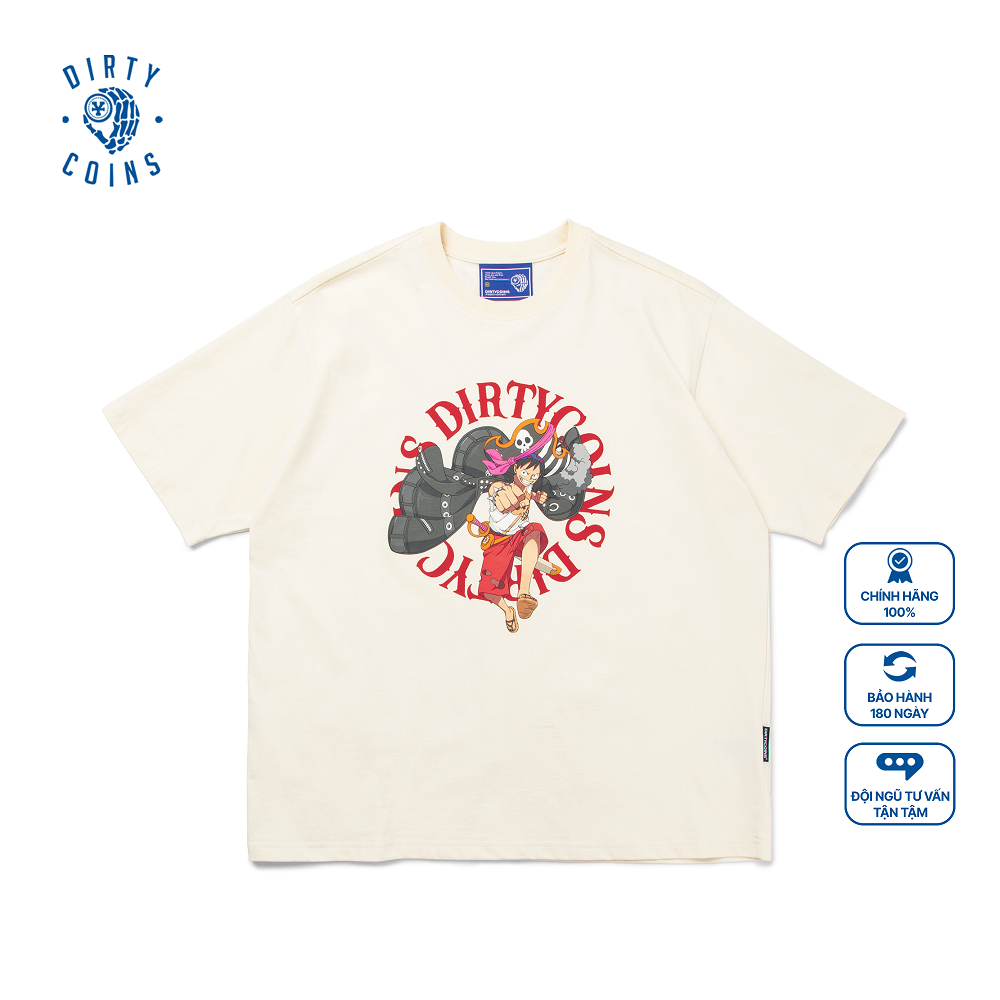 Áo Thun DirtyCoins x One Piece Film:Red Luffy T-shirt - Cream