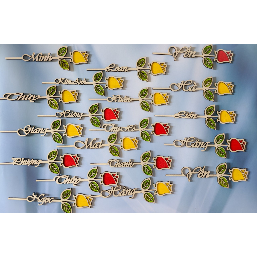 Hoa tặng 20.11 - Hoa Gỗ Khắc Tên Riêng - Quà Tặng Handmade độc đáo ý nghĩa