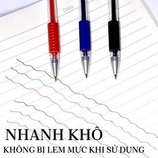Bút bi nước đen / xanh / đỏ -  bút bi nước ngòi 0.5mm - set 10 cái - bút mực gel giá rẻ - HIKOMA STORE