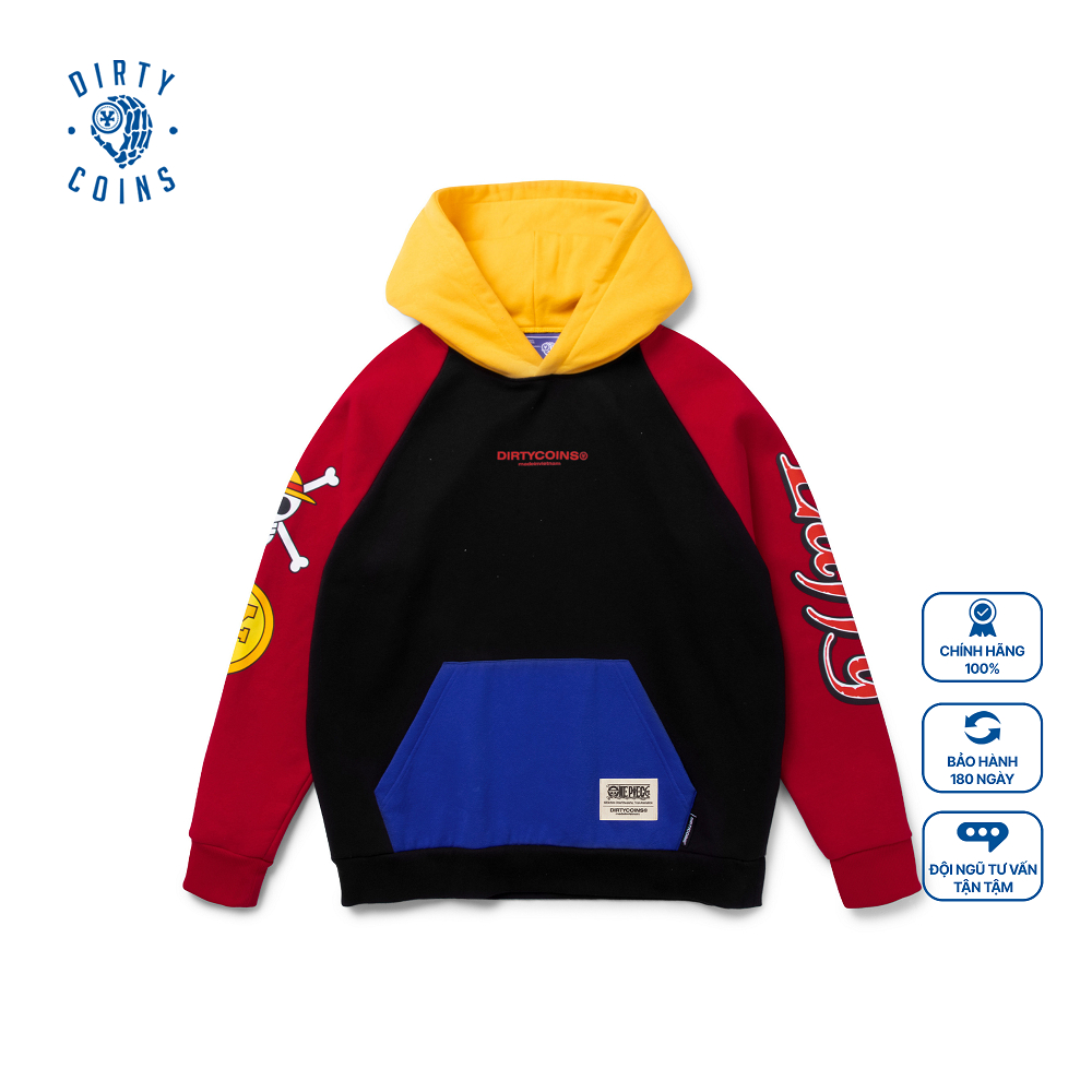Áo Khoác DirtyCoins x One Piece Luffy Raglan Hoodie - Multicolor