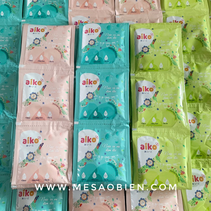 Dây 12 gói nước xả vải cho bé AIKO