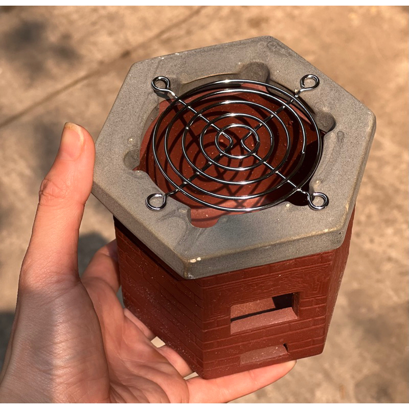 Bếp gốm Mini lục giác - nấu ăn mini - miniature cooking - Bếp vuông