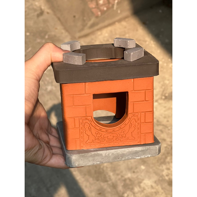 Bếp gốm Mini lục giác - nấu ăn mini - miniature cooking - Bếp vuông