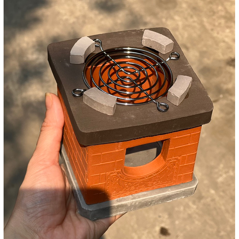 Bếp gốm Mini lục giác - nấu ăn mini - miniature cooking - Bếp vuông