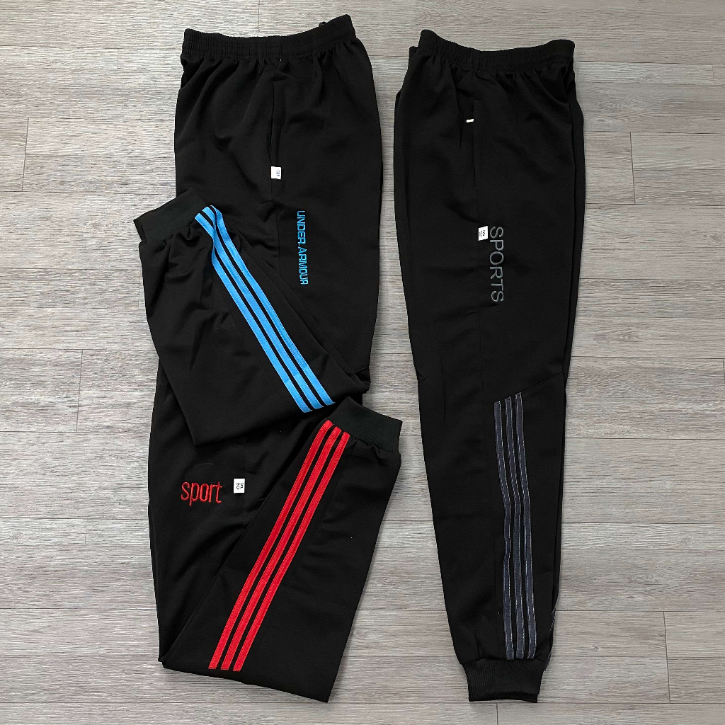 Quần dài thể thao nam nữ sọc gối bo chất poly co giãn - TN Clothes