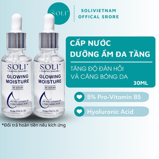Combo 2 serum (tinh chất) cấp nước dưỡng ẩm phục hồi Soli 5% Pro-vitamin B5 + Hyaluronic Acid