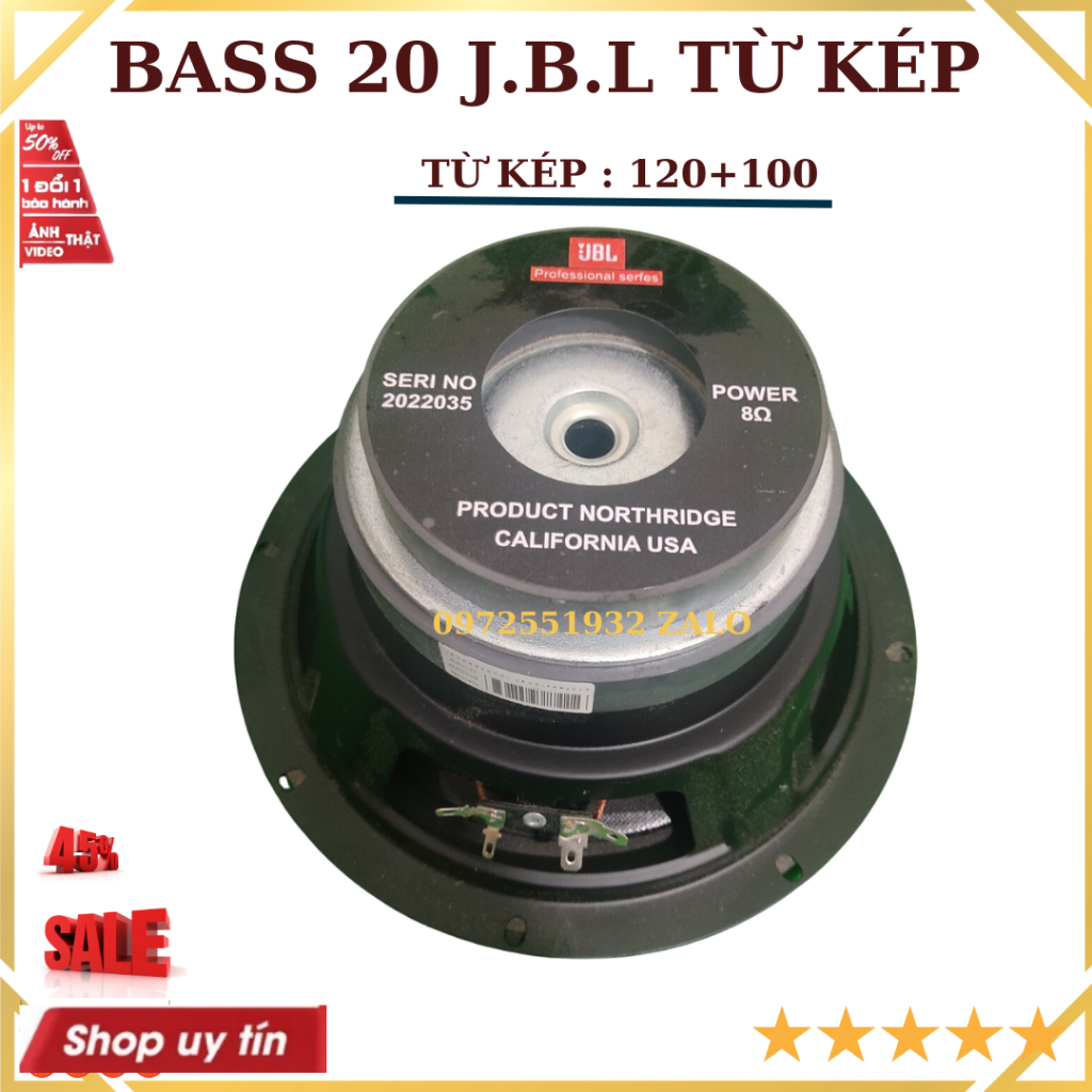 Loa bass 20 jbl từ kép coil 38 4 lớp cao cấp - giá 1 chiếc