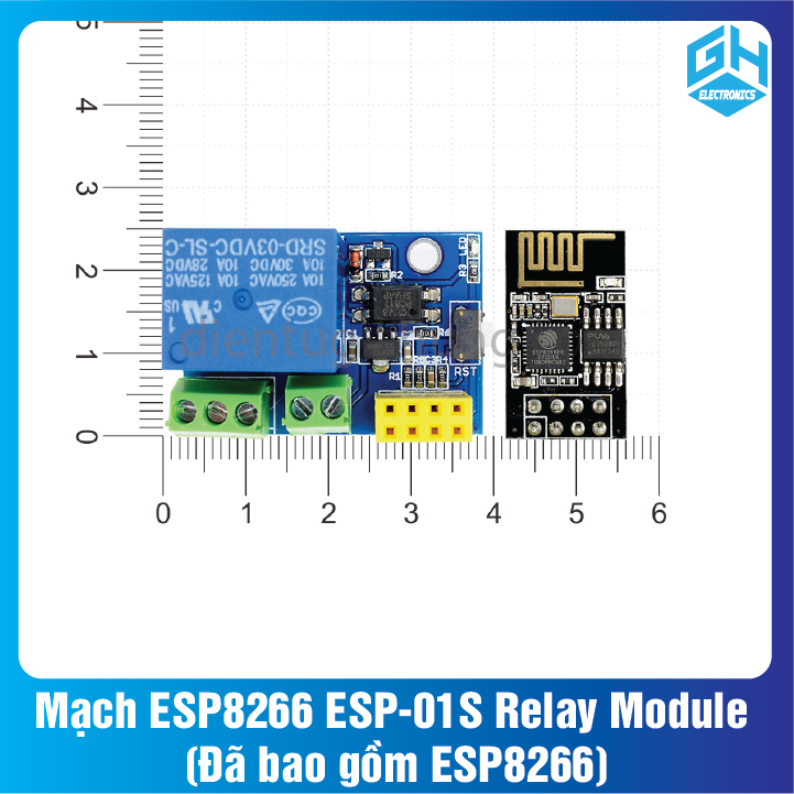 Combo Mạch ESP8266 ESP-01S Relay Module (Đã bao gồm ESP8266)