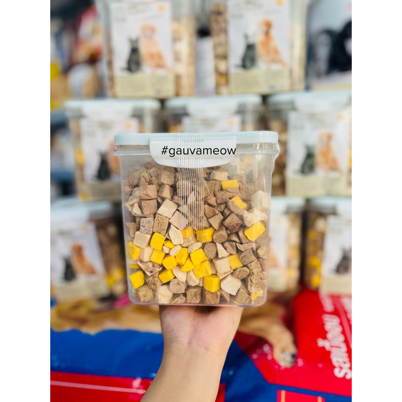 Taotaopets Freeze-dried Pet Snacks Thịt gà sấy khô nhiều vị mix cho chó mèo cưng - hộp 460gr