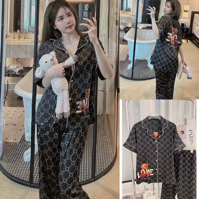 PYJAMA CỘC DÀI HOẠ TIẾT QUẢNG CHÂU CAO CẤP MÃ 2023-15