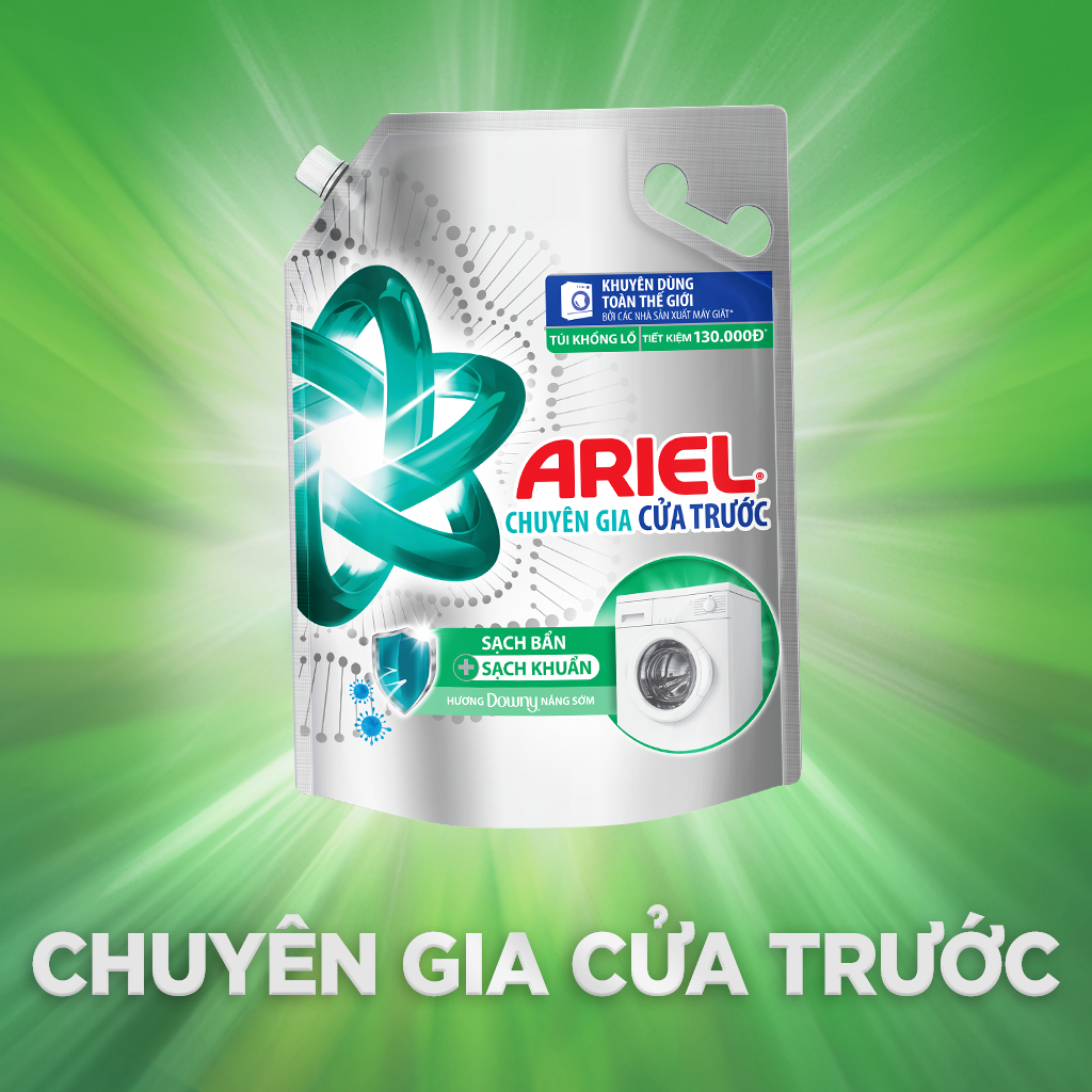 Combo 2 Túi Nước Giặt Ariel Cửa Trước Hương Downy nắng sớm 3.2Kg/túi