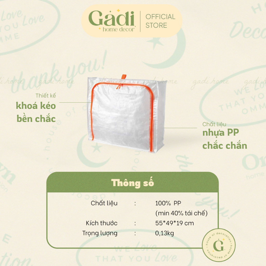 Túi Đựng Đồ Đa Năng Gadi Home Chính Hãng Thụy Điển | PARKLA